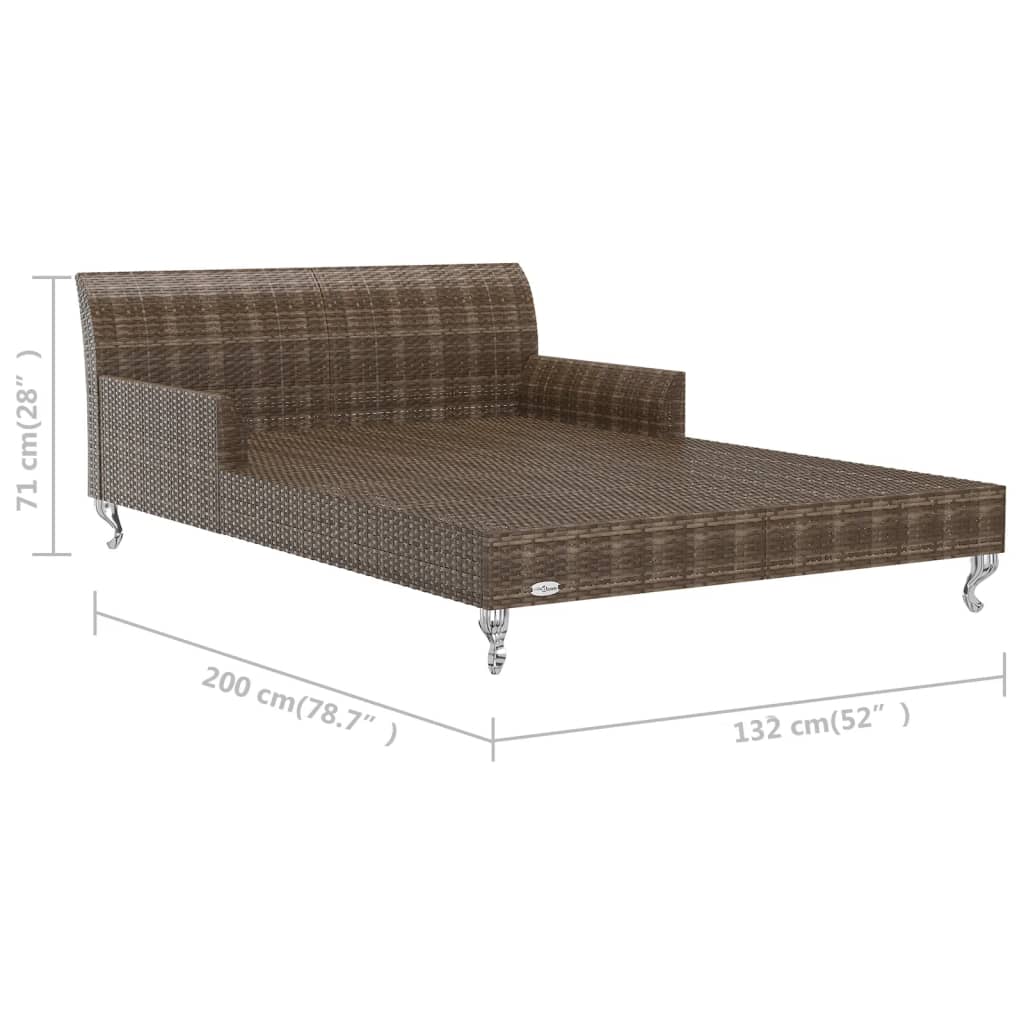 vidaXL Ligbed met kussens 2-persoons poly rattan zwart