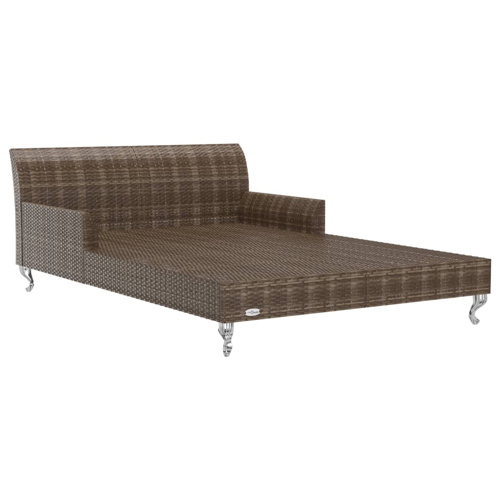vidaXL Ligbed met kussens 2-persoons poly rattan zwart
