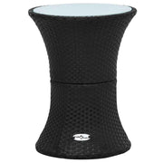 vidaXL Tuinbijzettafel trommelvormig poly rattan zwart
