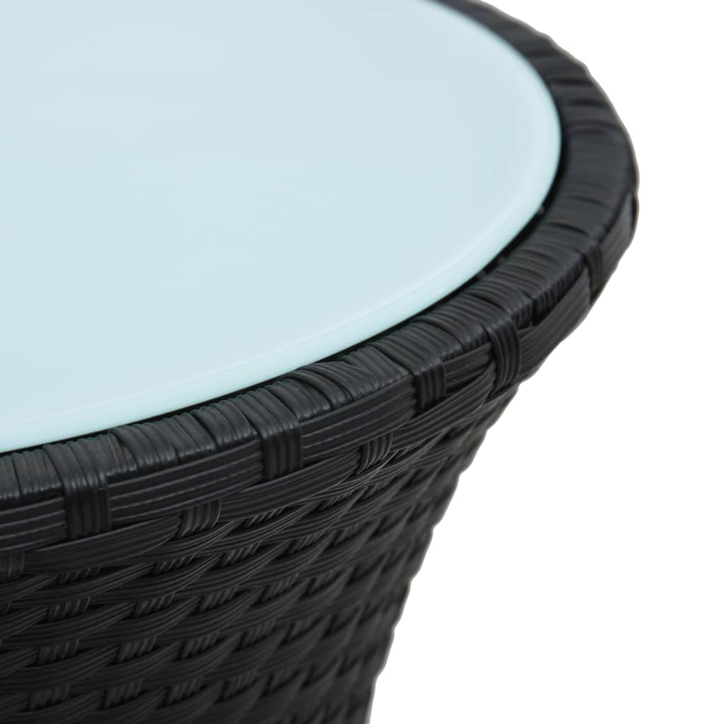 vidaXL Tuinbijzettafel trommelvormig poly rattan zwart