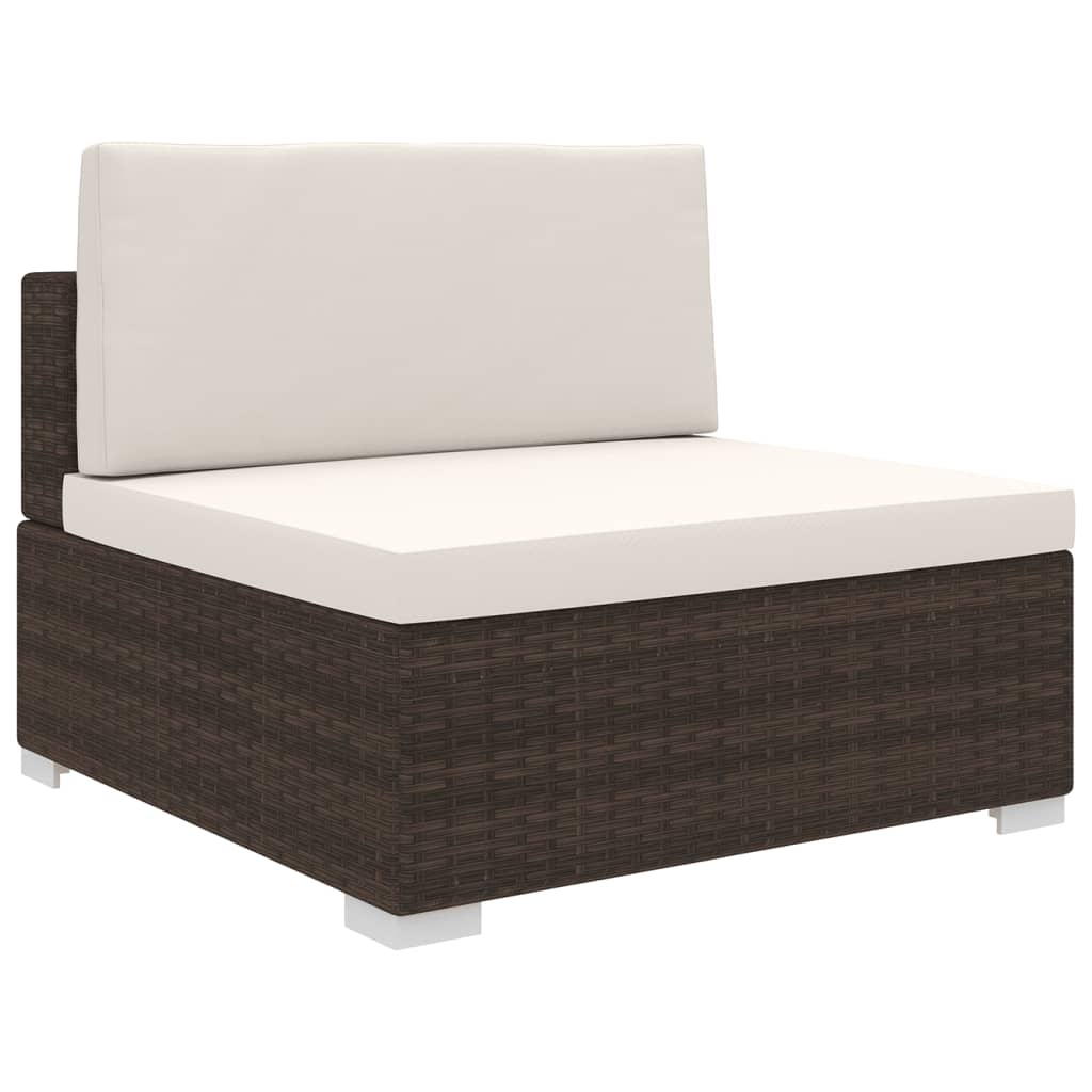 vidaXL Tuinstoel met kussens middensectie poly rattan bruin