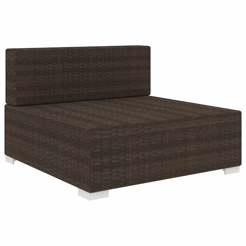 vidaXL Tuinstoel met kussens middensectie poly rattan bruin