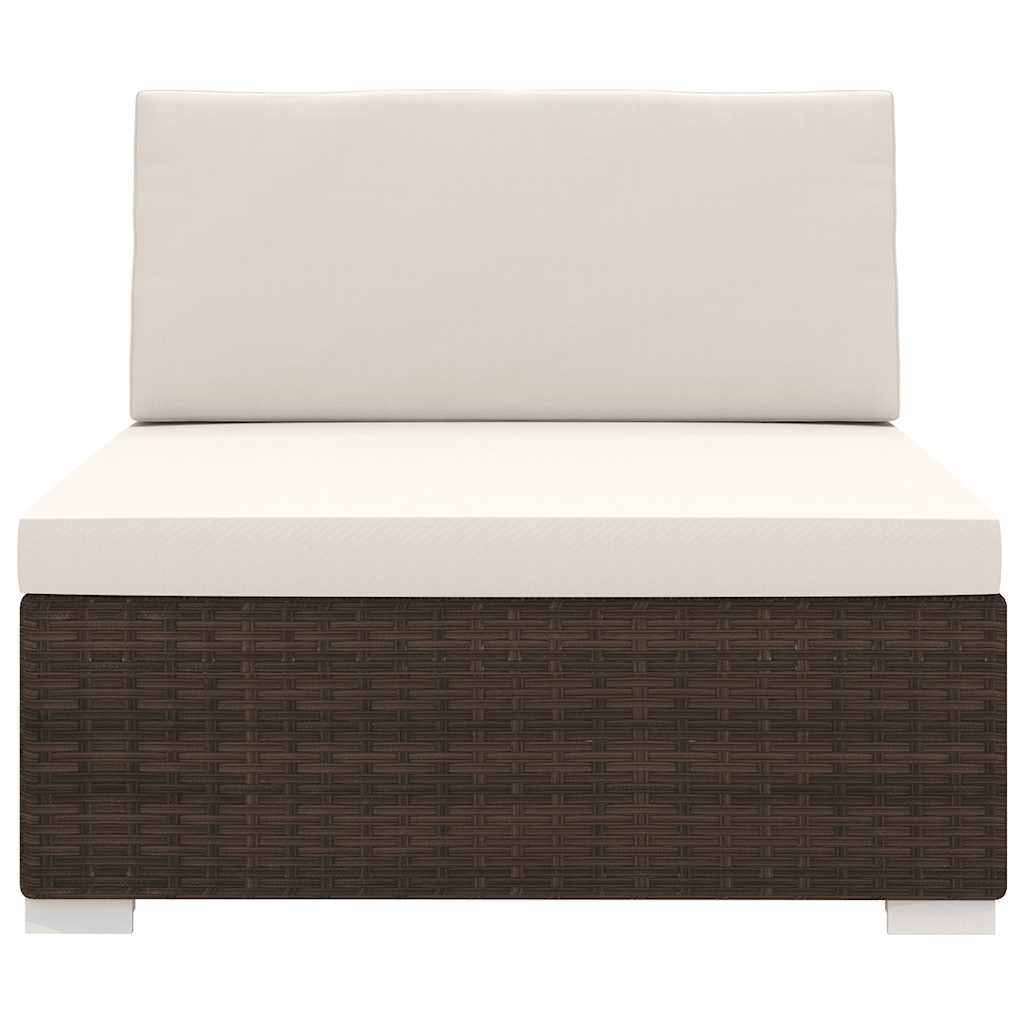 vidaXL Tuinstoel met kussens middensectie poly rattan bruin
