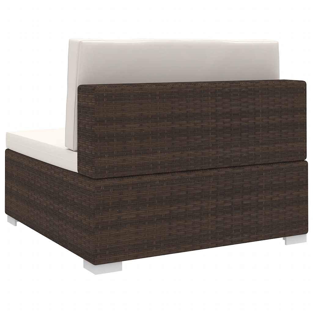vidaXL Tuinstoel met kussens middensectie poly rattan bruin