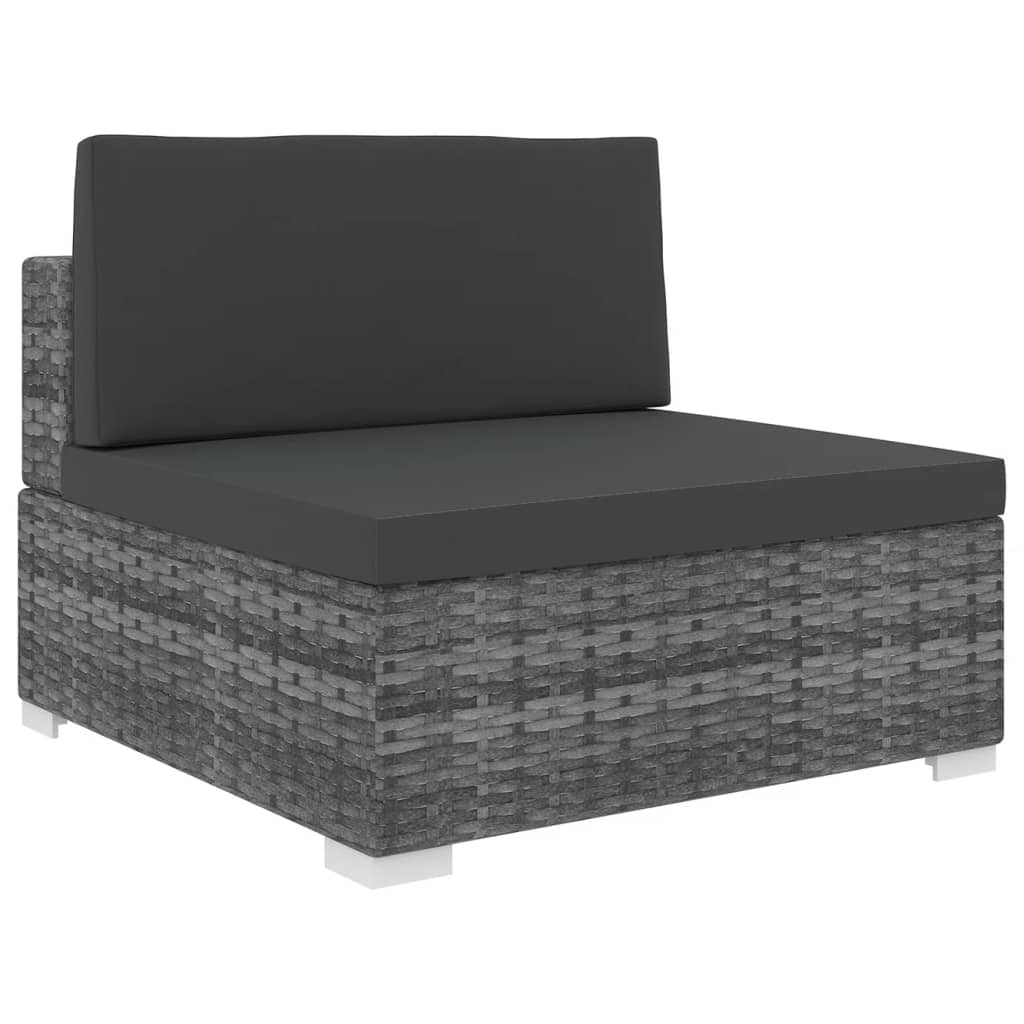 vidaXL Tuinstoel met kussens middensectie poly rattan bruin