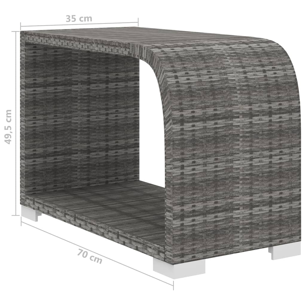 vidaXL 8-delige Loungeset met kussens poly rattan grijs