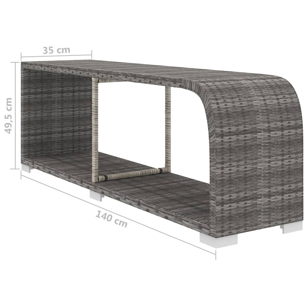 vidaXL 8-delige Loungeset met kussens poly rattan grijs