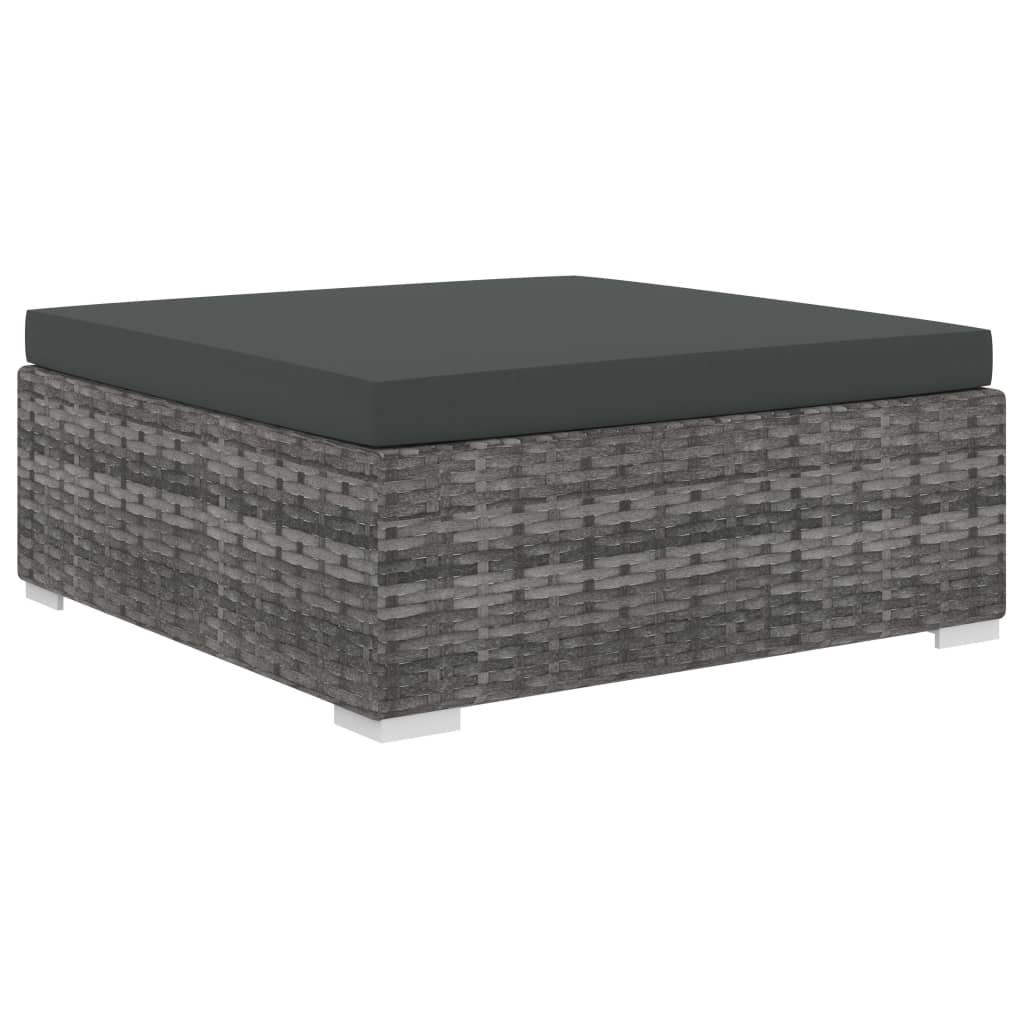 vidaXL 8-delige Loungeset met kussens poly rattan grijs