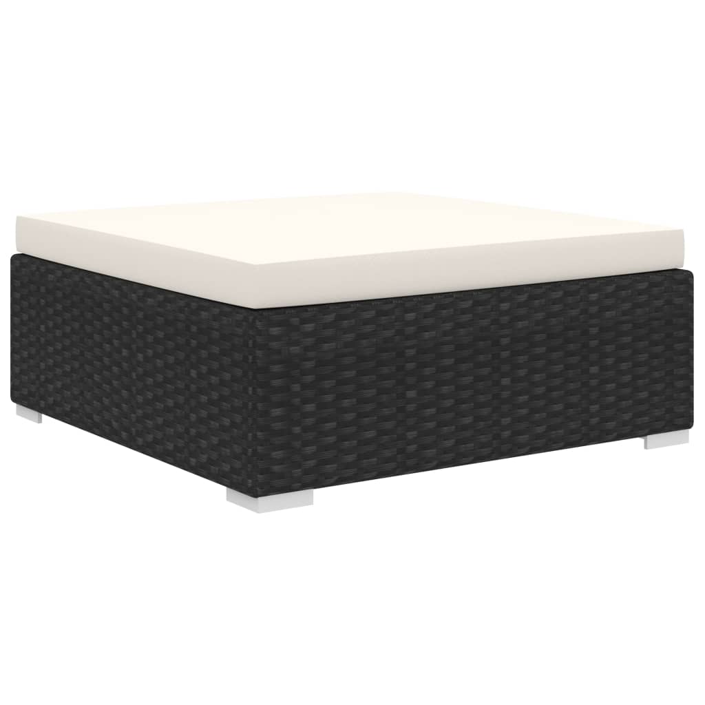 vidaXL 8-delige Loungeset met kussens poly rattan zwart