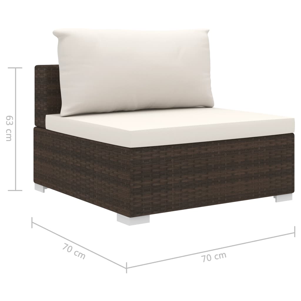 vidaXL 11-delige Loungeset met kussens poly rattan grijs