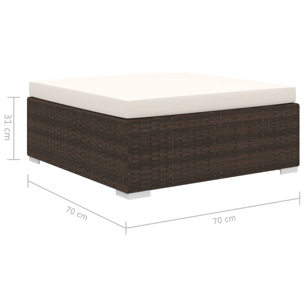 vidaXL 11-delige Loungeset met kussens poly rattan grijs