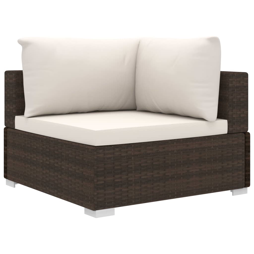 vidaXL 11-delige Loungeset met kussens poly rattan grijs