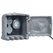 vidaXL Garden socket 2 inputs with timer polyresin gray