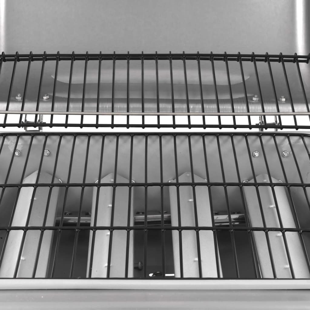 vidaXL Gasbarbecue met 4 branders zilverkleurig - Aashly