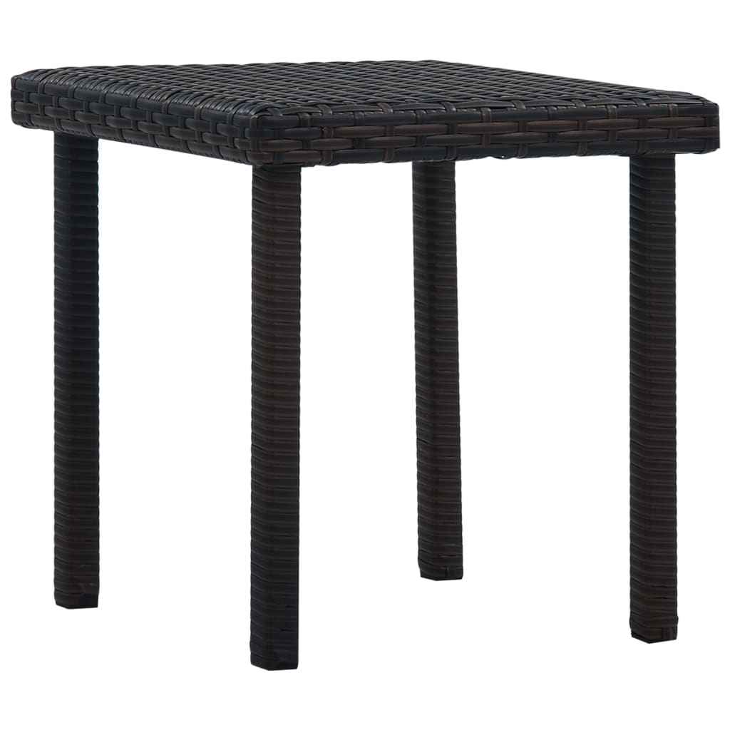vidaXL Tuintheetafel 40x40x40 cm poly rattan zwart