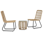 vidaXL 3-delige Bistroset poly rattan zwart