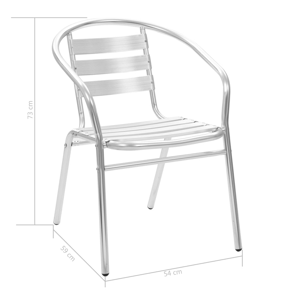 vidaXL Tuinstoelen stapelbaar 4 st aluminium