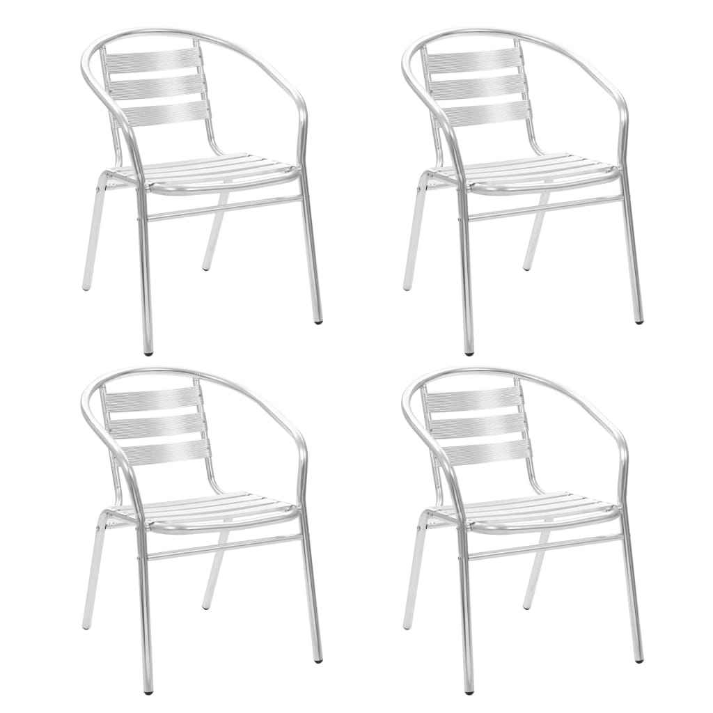 vidaXL Tuinstoelen stapelbaar 4 st aluminium