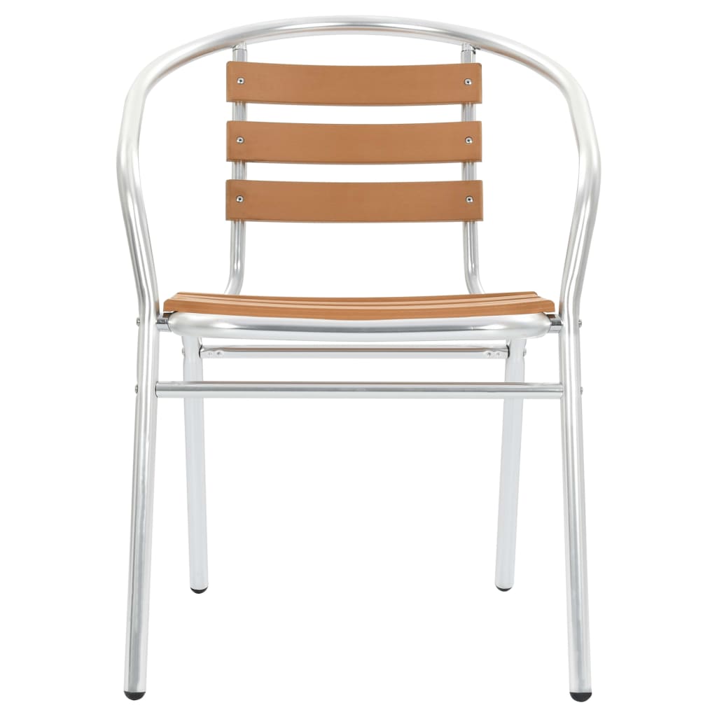 vidaXL Tuinstoelen stapelbaar 4 st aluminium en HKC zilverkleurig