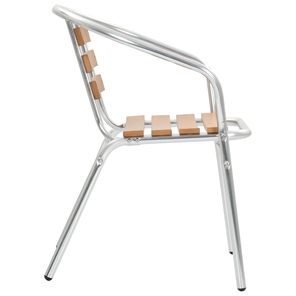 vidaXL Tuinstoelen stapelbaar 4 st aluminium en HKC zilverkleurig
