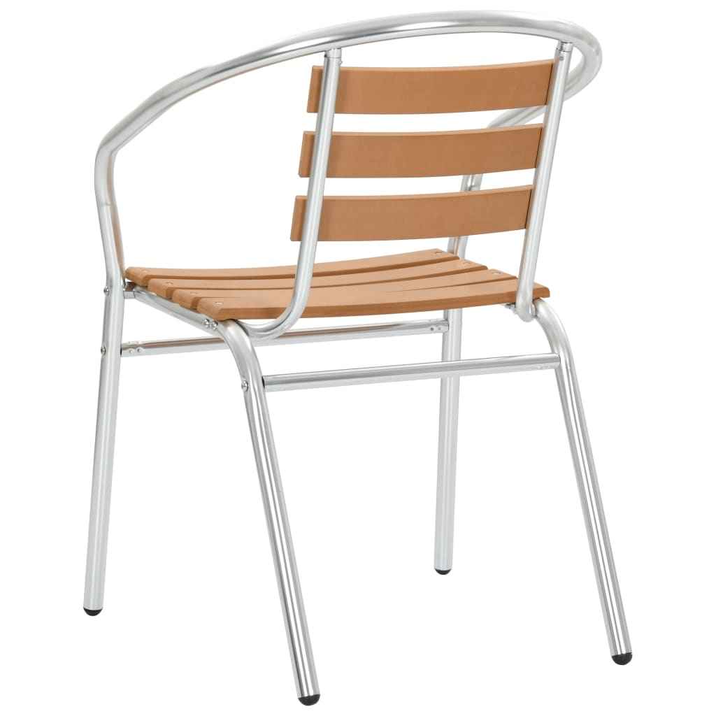 vidaXL Tuinstoelen stapelbaar 4 st aluminium en HKC zilverkleurig