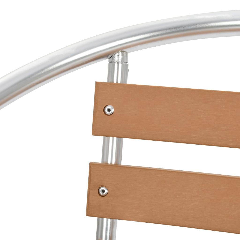vidaXL Tuinstoelen stapelbaar 4 st aluminium en HKC zilverkleurig