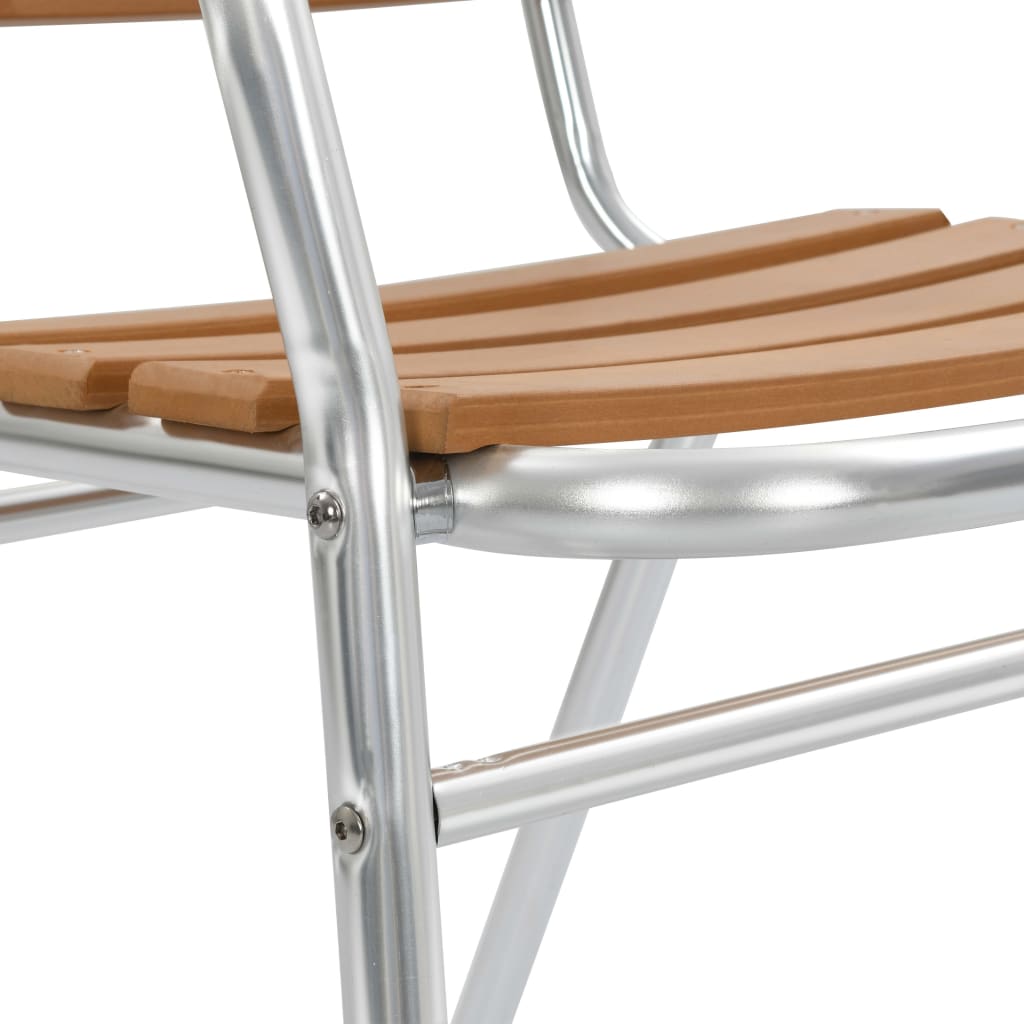 vidaXL Tuinstoelen stapelbaar 4 st aluminium en HKC zilverkleurig