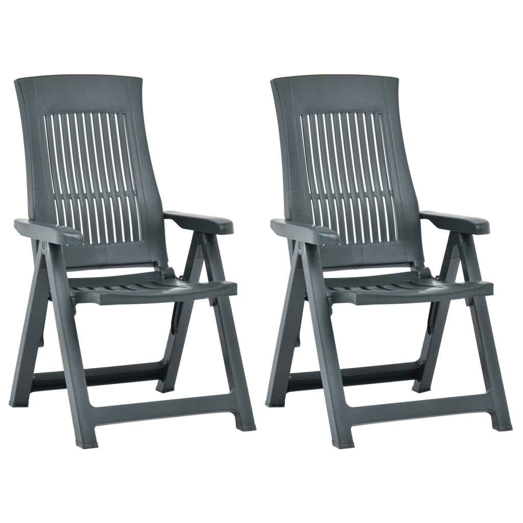 vidaXL Tuinstoelen 2 st verstelbaar kunststof wit