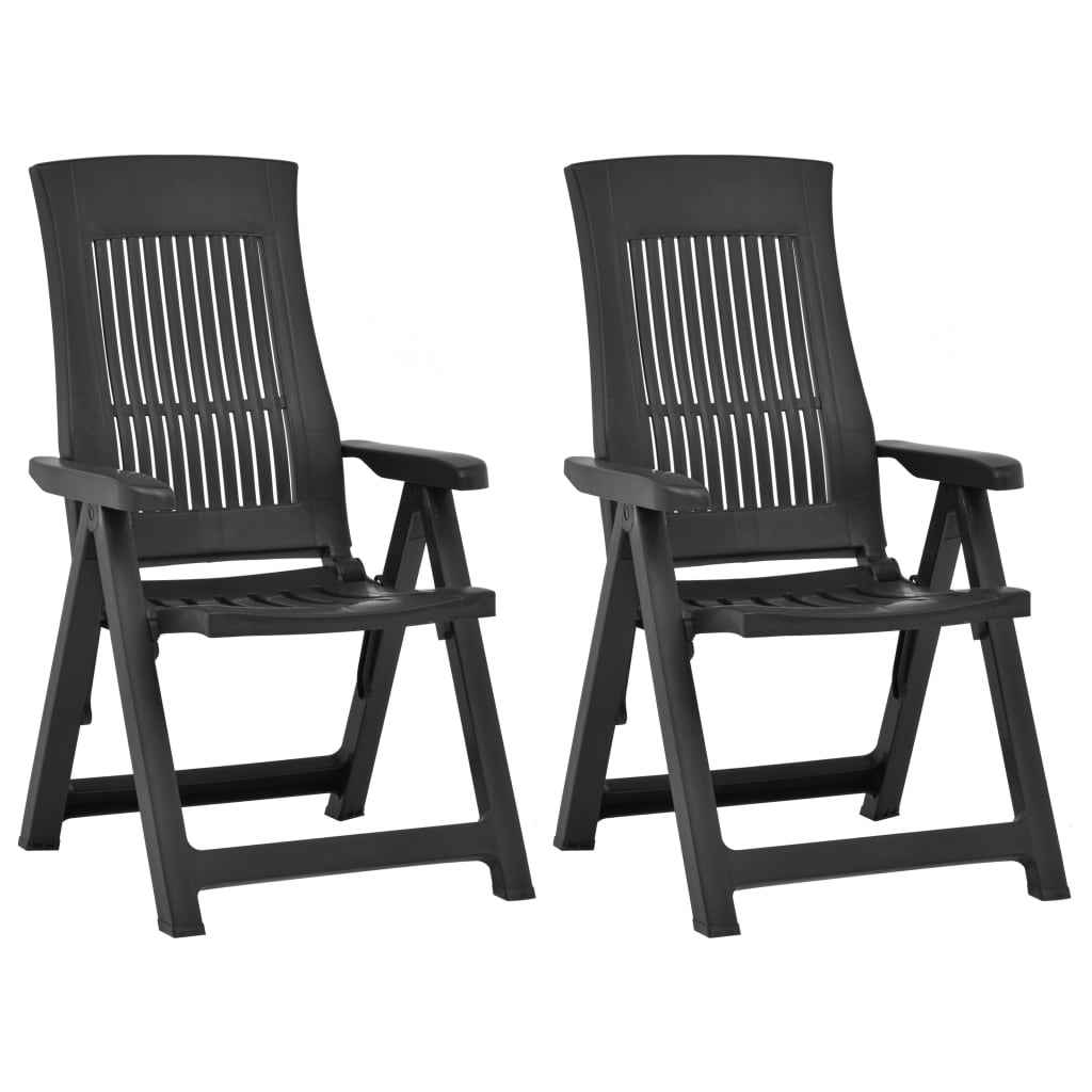 vidaXL Tuinstoelen 2 st verstelbaar kunststof wit