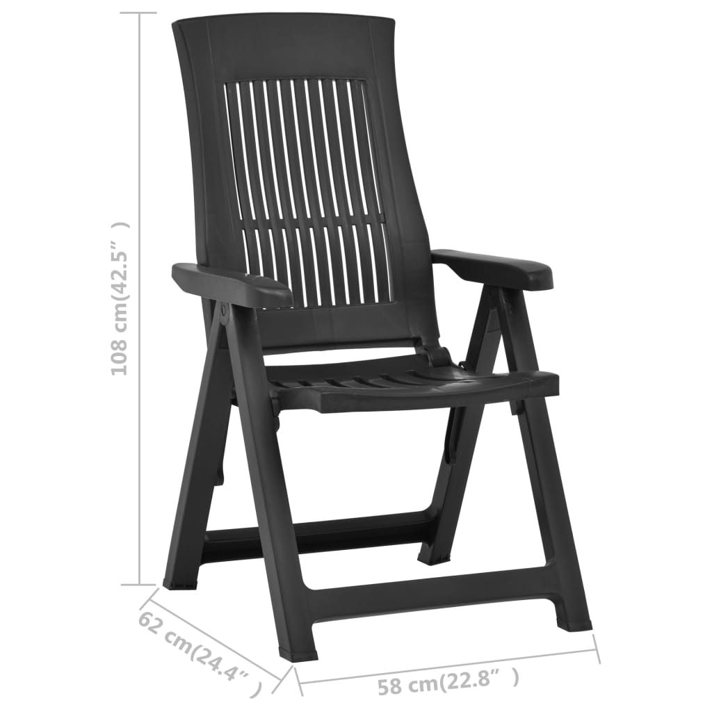 vidaXL Tuinstoelen 2 st verstelbaar kunststof wit
