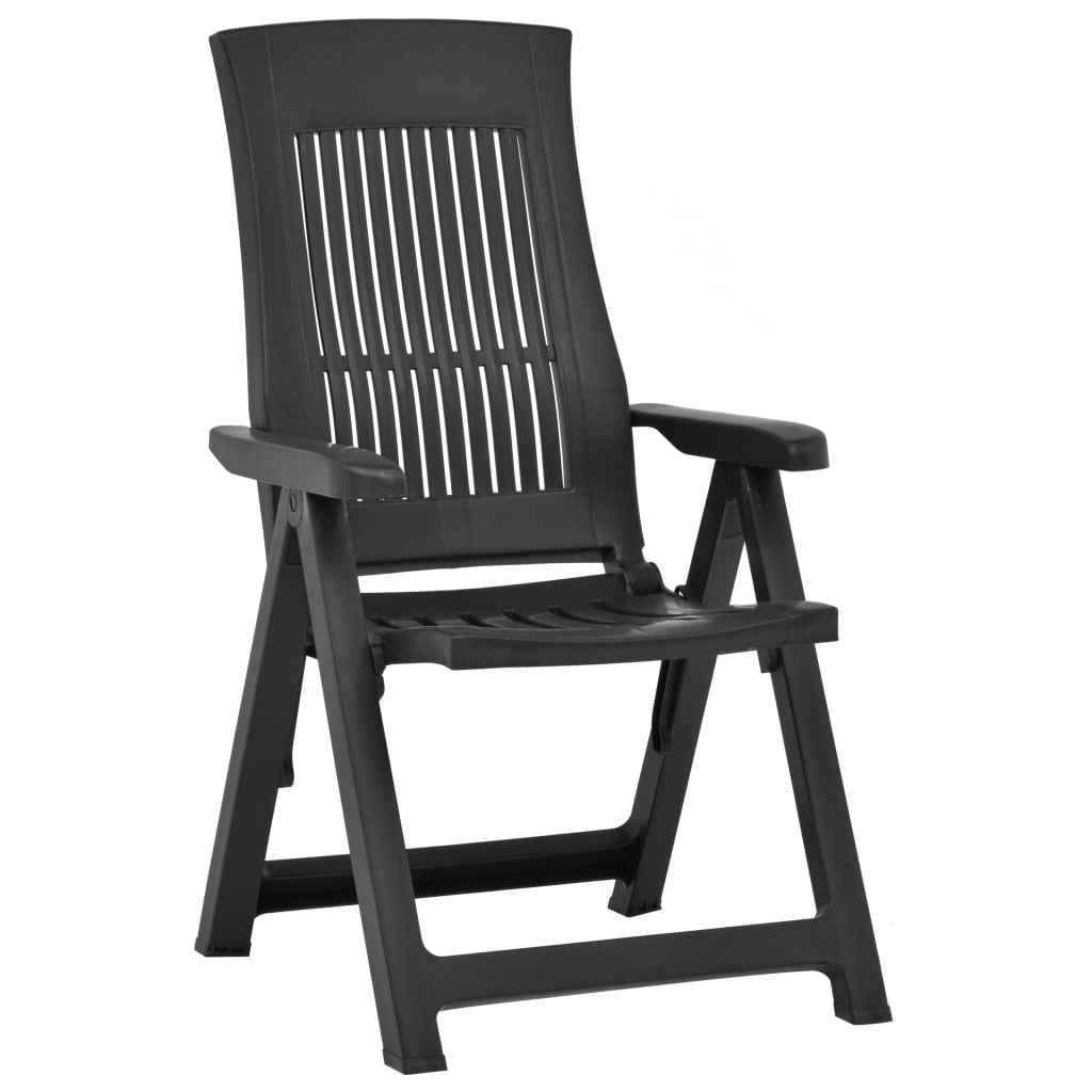 vidaXL Tuinstoelen 2 st verstelbaar kunststof wit