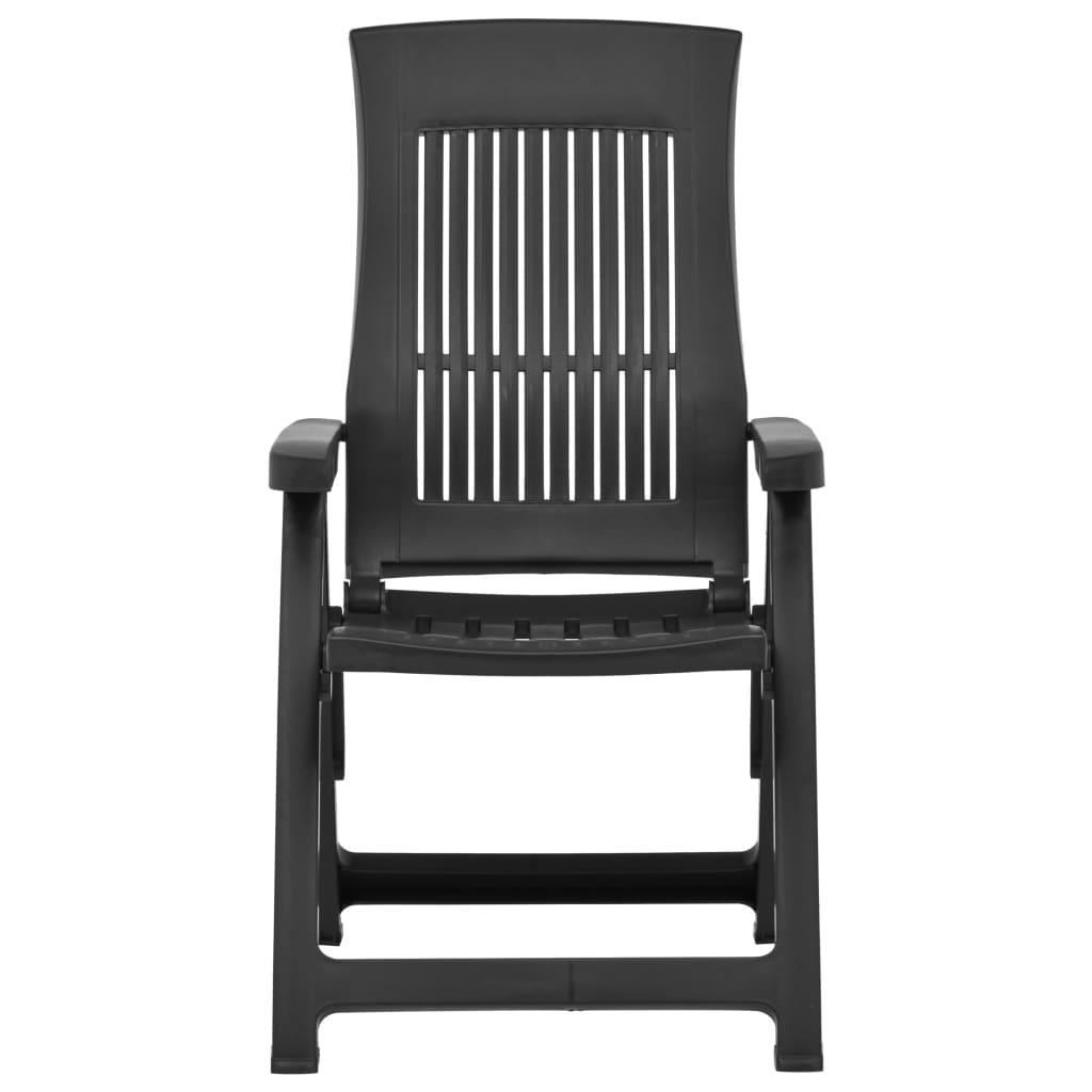 vidaXL Tuinstoelen 2 st verstelbaar kunststof wit
