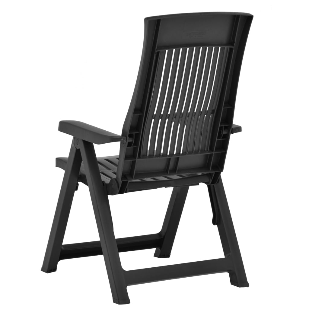 vidaXL Tuinstoelen 2 st verstelbaar kunststof wit