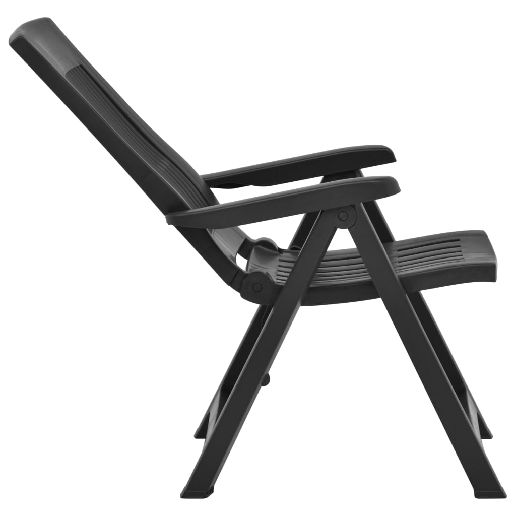 vidaXL Tuinstoelen 2 st verstelbaar kunststof wit