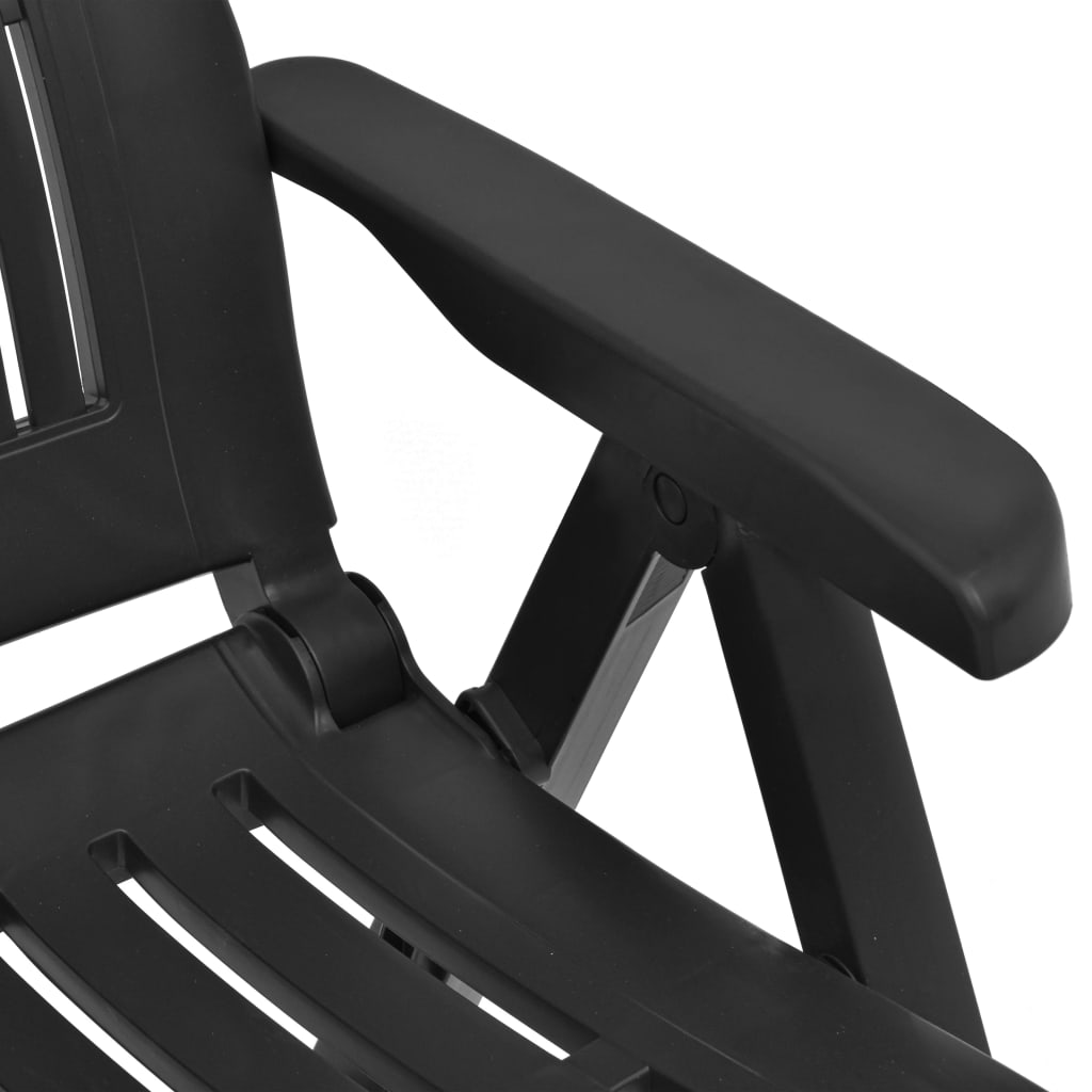 vidaXL Tuinstoelen 2 st verstelbaar kunststof wit