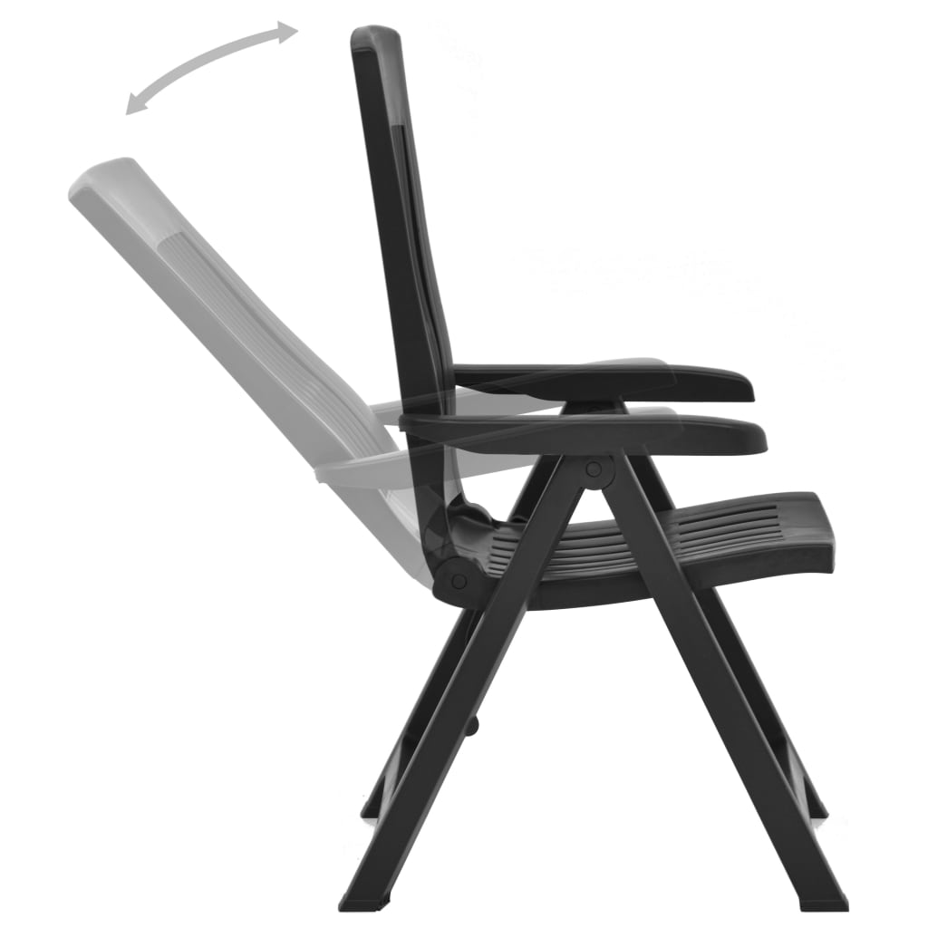 vidaXL Tuinstoelen 2 st verstelbaar kunststof wit