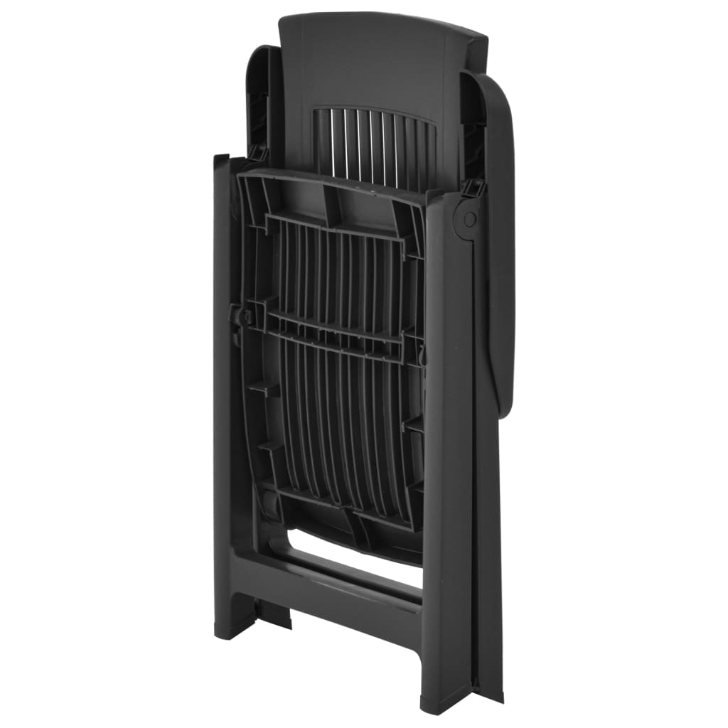 vidaXL Tuinstoelen 2 st verstelbaar kunststof wit