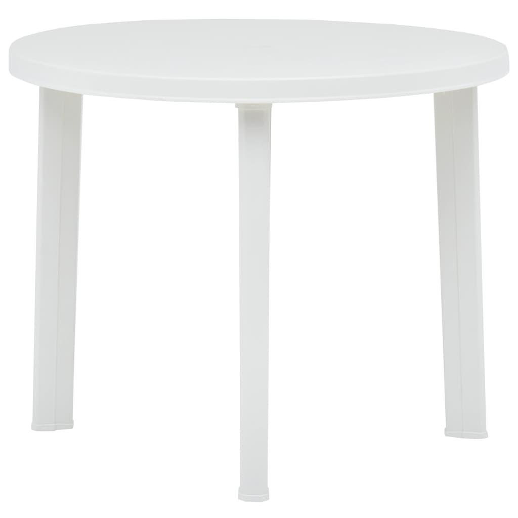 vidaXL Tuintafel 89 cm kunststof wit