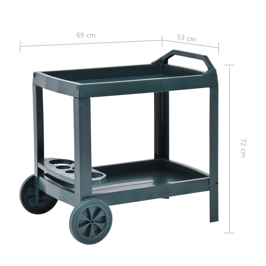 vidaXL Dranktrolley 69x53x72 cm kunststof wit