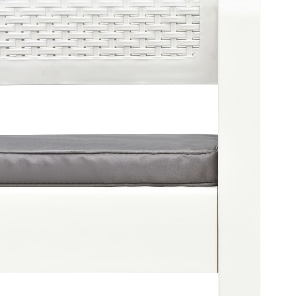 vidaXL Tuinbank 2-zits met kussens 120 cm kunststof wit