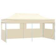 vidaXL Partytent met 4 zijwanden inklapbaar 3x6 m staal crème