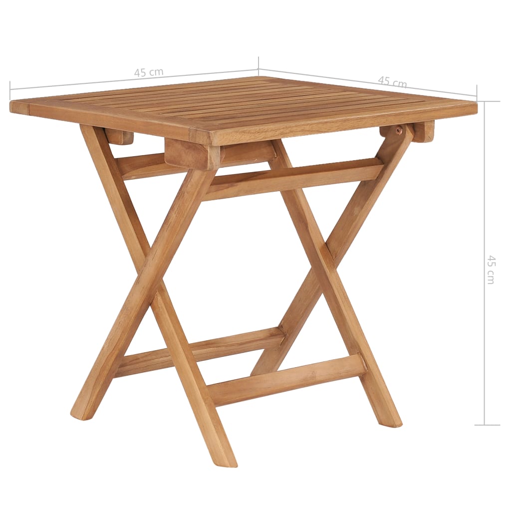 vidaXL Tuintafel inklapbaar 45 cm massief teakhout