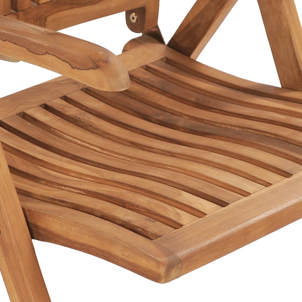 vidaXL Tuinstoelen 2 st verstelbaar massief teakhout