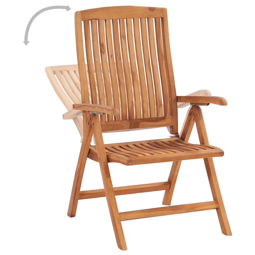 vidaXL Tuinstoelen 2 st verstelbaar massief teakhout