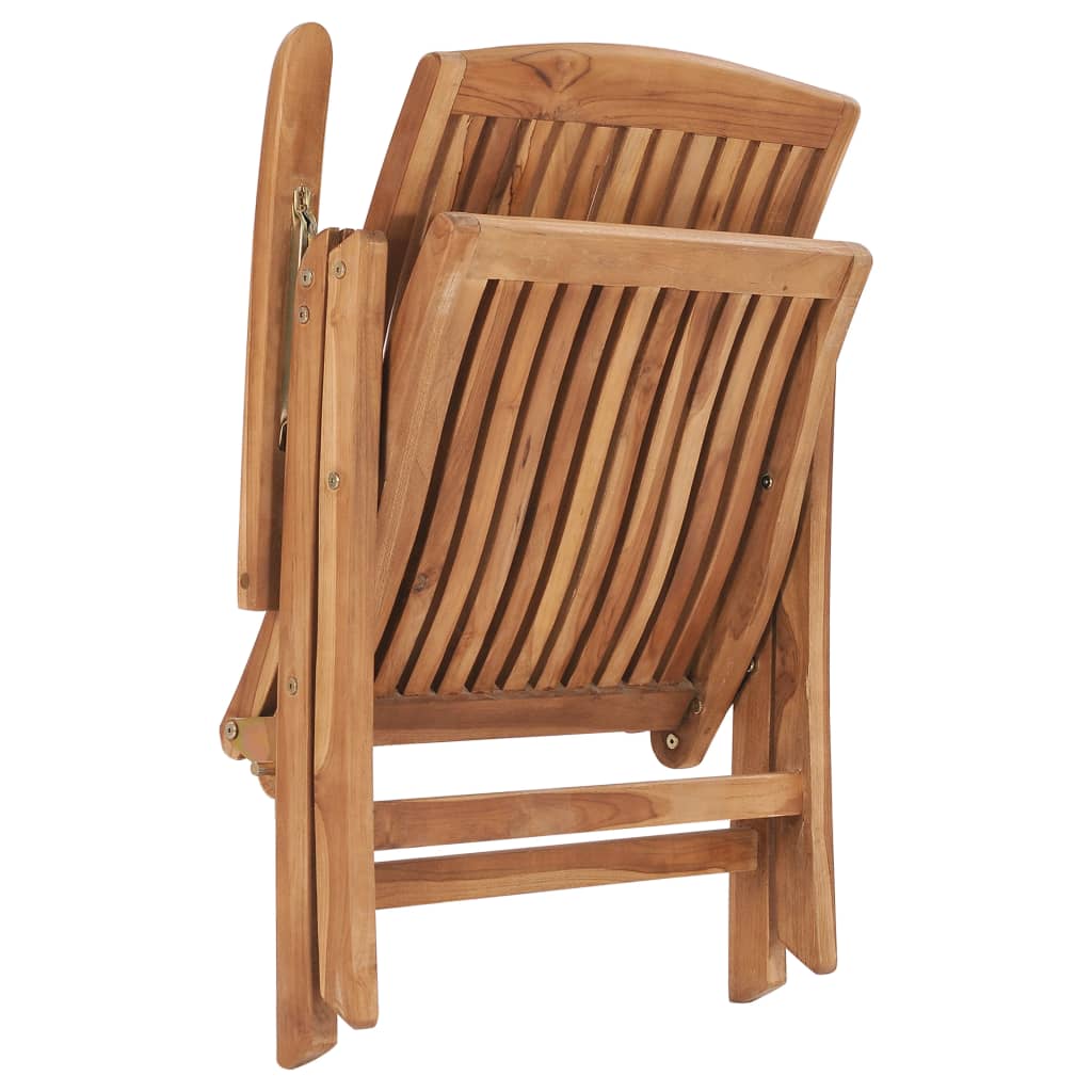 vidaXL Tuinstoelen 2 st verstelbaar massief teakhout