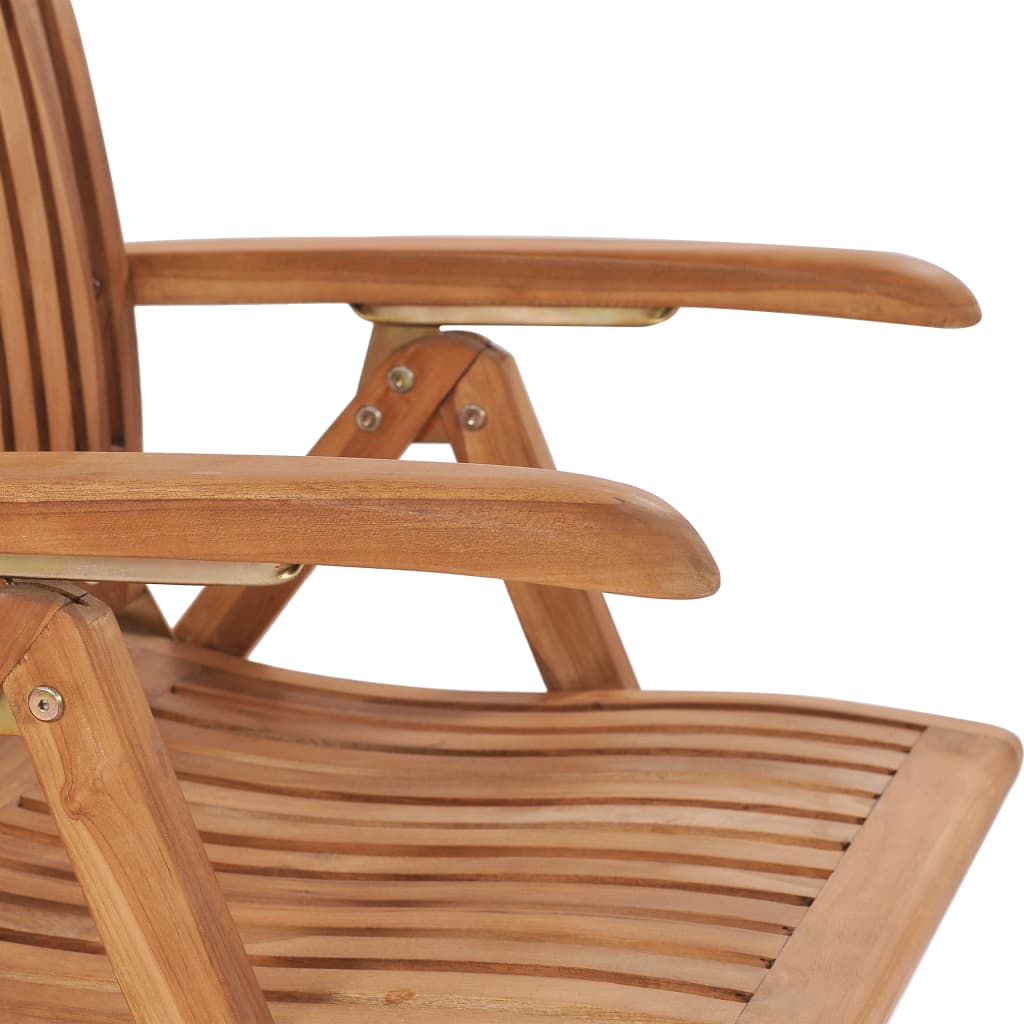 vidaXL Tuinstoelen 2 st verstelbaar massief teakhout