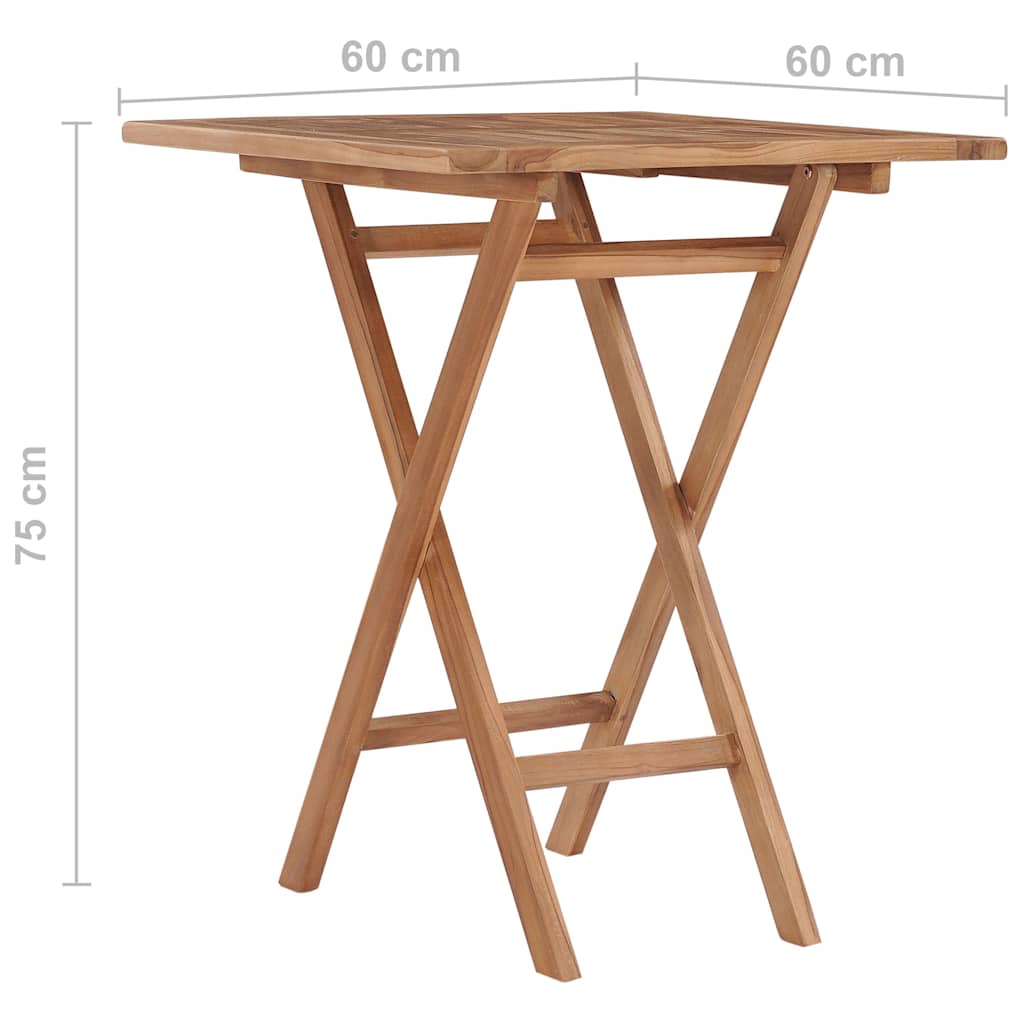 vidaXL Tuintafel inklapbaar 60x60x75 cm massief teakhout