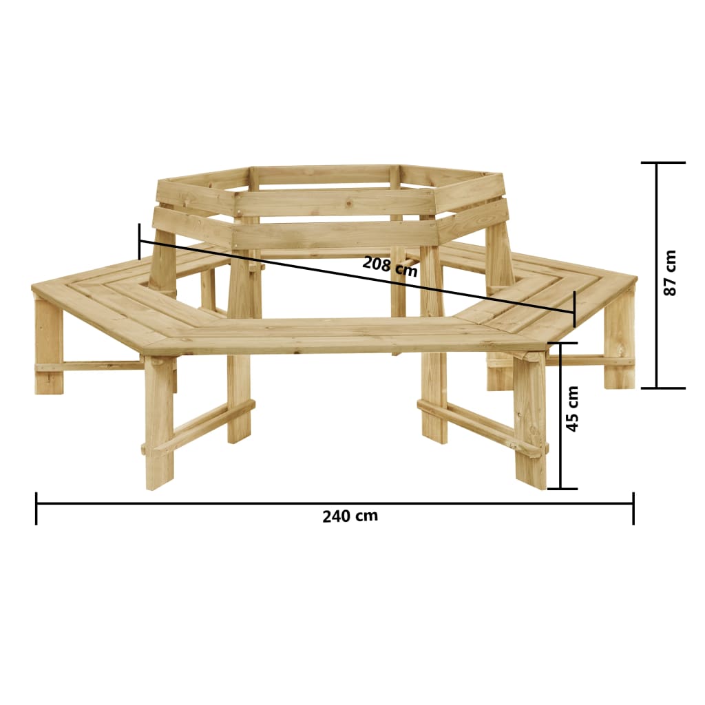 vidaXL Tuinbank 240 cm geïmpregneerd grenenhout - Aashly