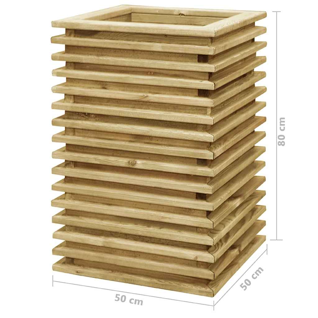 vidaXL Plantenbak verhoogd 50x50x80 cm geïmpregneerd grenenhout