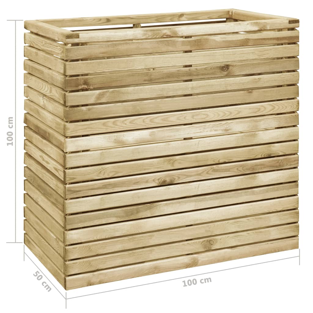 vidaXL Plantenbak verhoogd 100x50x50 cm geïmpregneerd grenenhout